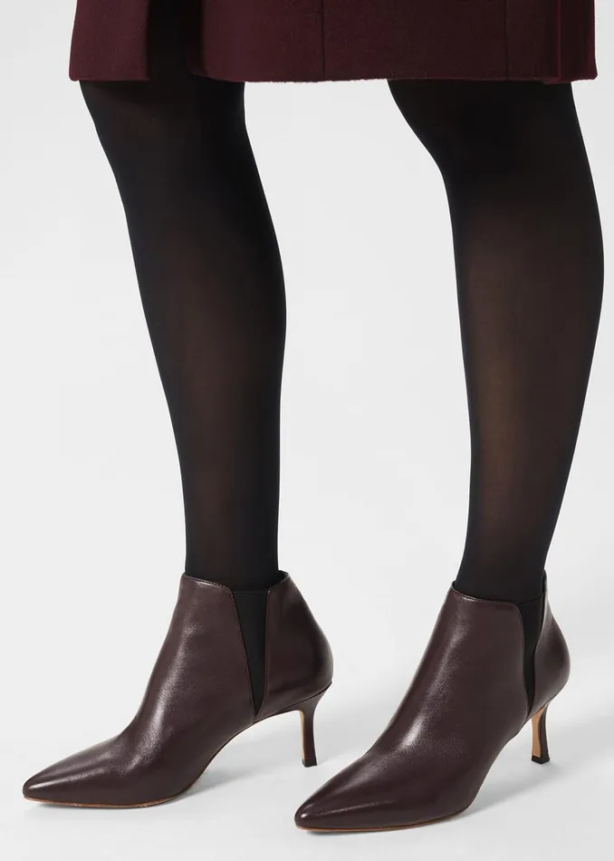 Womens Vita Leather Ankle Boots Burgundy Hobbs Ankle Boots For Sale