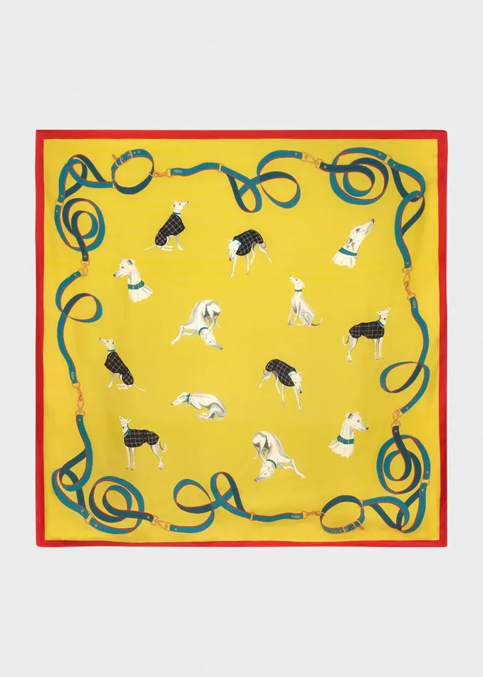 Womens Whippet Silk Scarf Yellow Ivory Hobbs Scarves Cheap On Sale