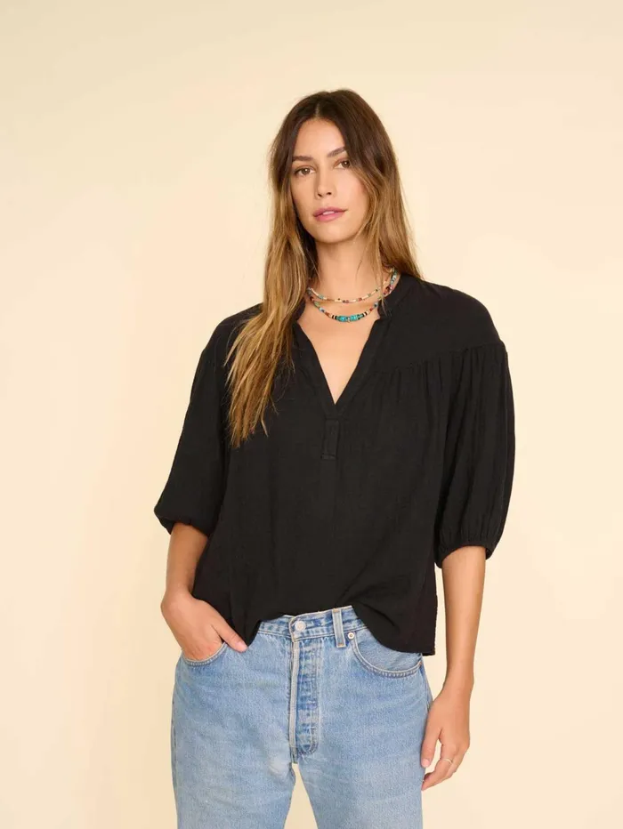 XRENA Black Clem Top Women Tops