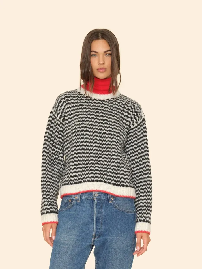 XRENA Black Creme Mabel Sweater Women Sweaters and Jackets