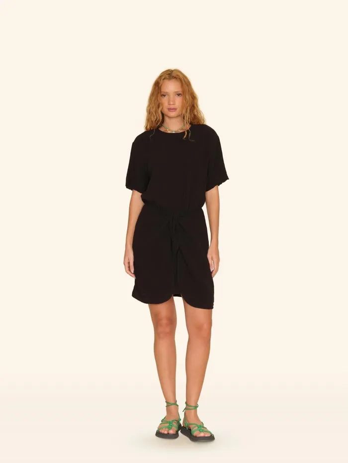 XRENA Black Emme Gauze Dress Women Dresses