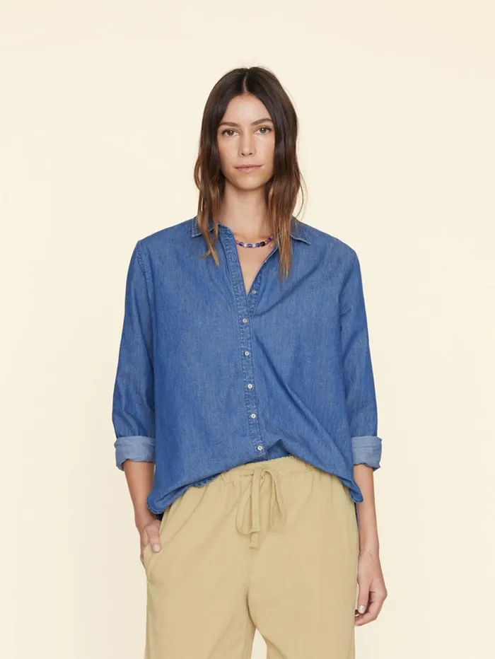 XRENA Blue Rinse Beau Shirt Women Shirts