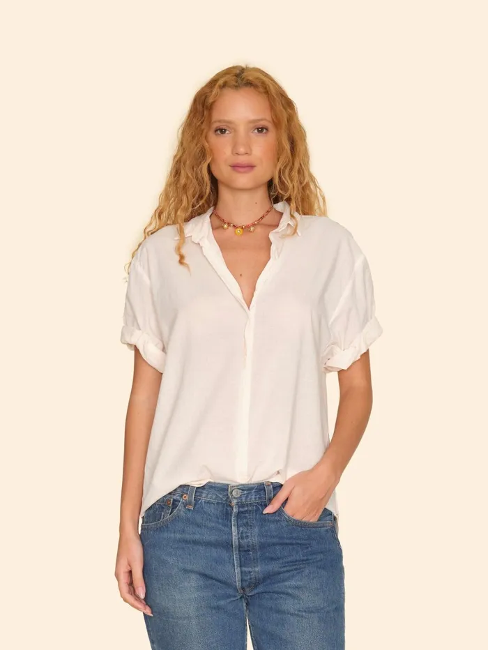 XRENA Cream Peach Channing Shirt Women Shirts