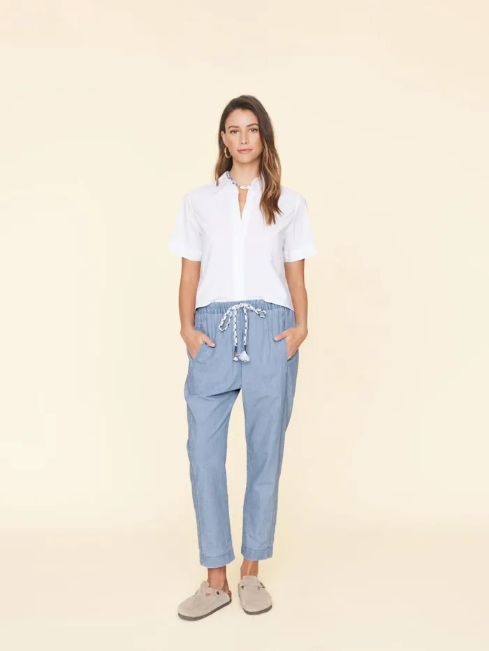 XRENA Dusty Blue Draper Pant Women Pants and Jumpsuits XRENA Dusty Blue Draper Pant Women Pants and Jumpsuits