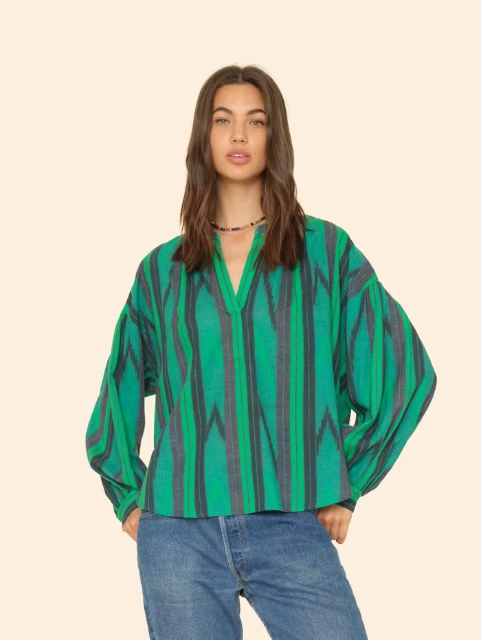XRENA Green Woods Romi Top Women Tops