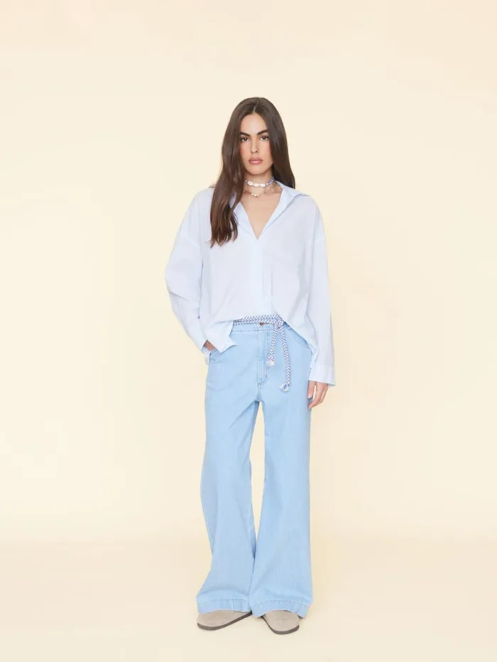 XRENA Light Blue Lucca Denim Pant Women Pants and Jumpsuits