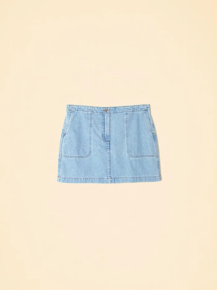 XRENA Light Blue Skylar Denim Skirt Women Skirts XRENA Light Blue Skylar Denim Skirt Women Skirts
