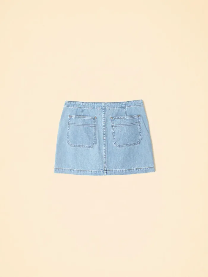 XRENA Light Blue Skylar Denim Skirt Women Skirts XRENA Light Blue Skylar Denim Skirt Women Skirts