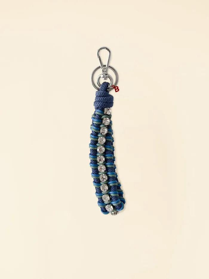 XRENA MY BOB Blue Rhinestone Key Ring Women Accessories