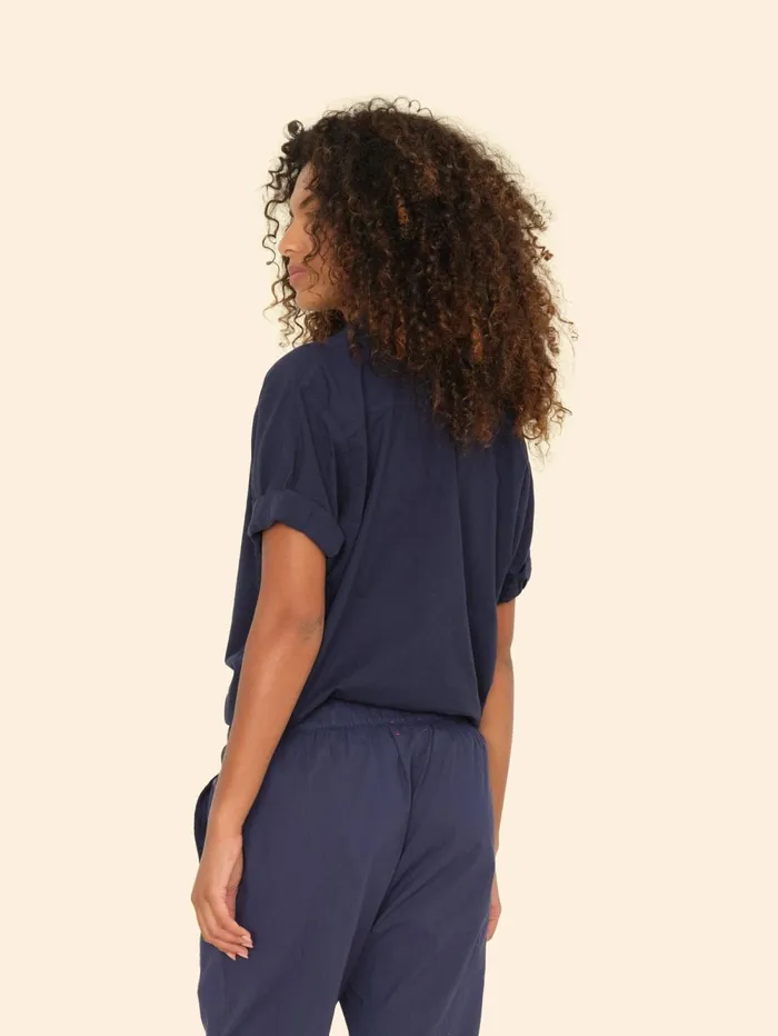 XRENA Navy Channing Shirt Women Shirts XRENA Navy Channing Shirt Women Shirts