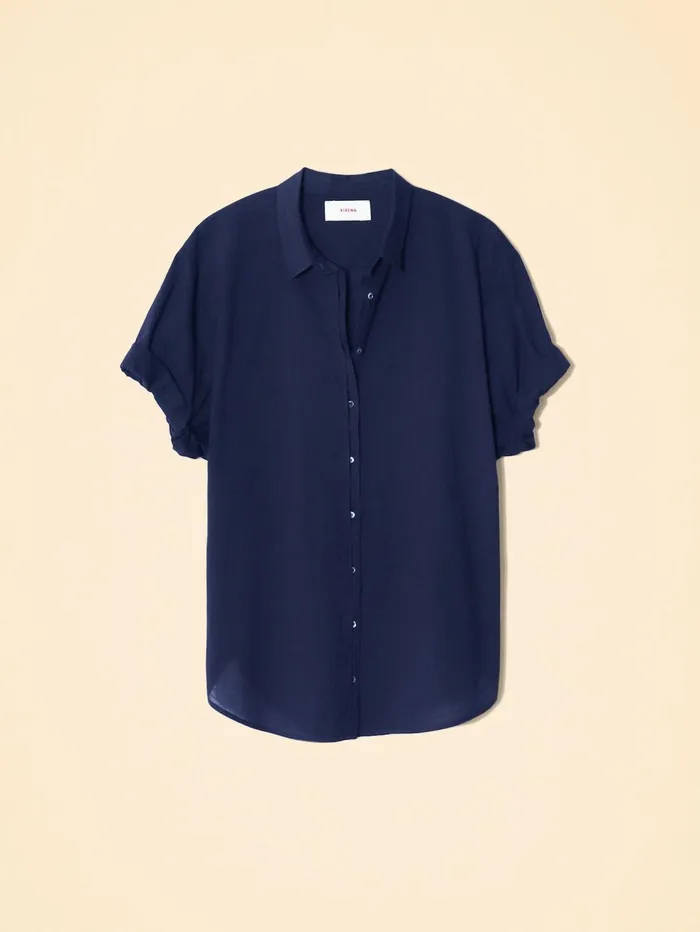 XRENA Navy Channing Shirt Women Shirts XRENA Navy Channing Shirt Women Shirts