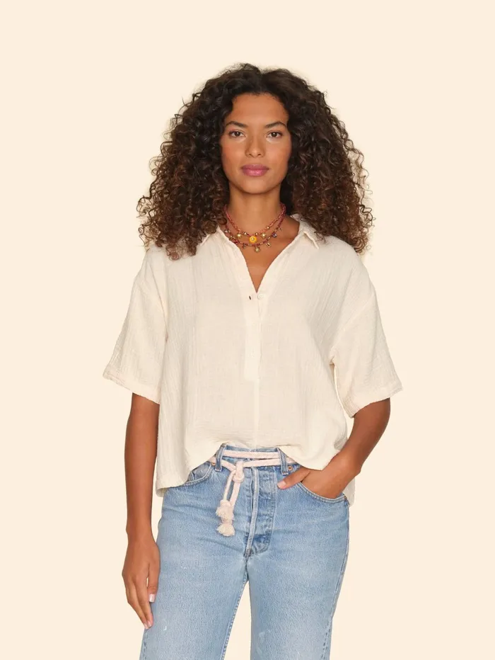 XRENA Oysterette Ansel Gauze Top Women Tops
