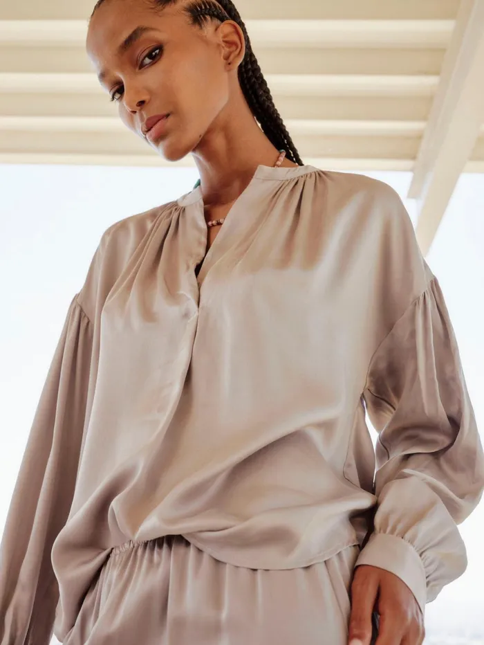 XRENA Pebble Grey Mayson Top Women Tops XRENA Pebble Grey Mayson Top Women Tops