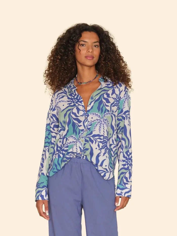 XRENA Stellar Blue Beau Shirt Women Shirts