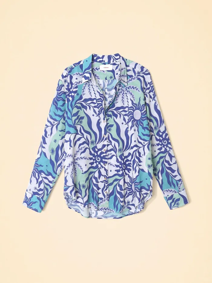 XRENA Stellar Blue Beau Shirt Women Shirts XRENA Stellar Blue Beau Shirt Women Shirts