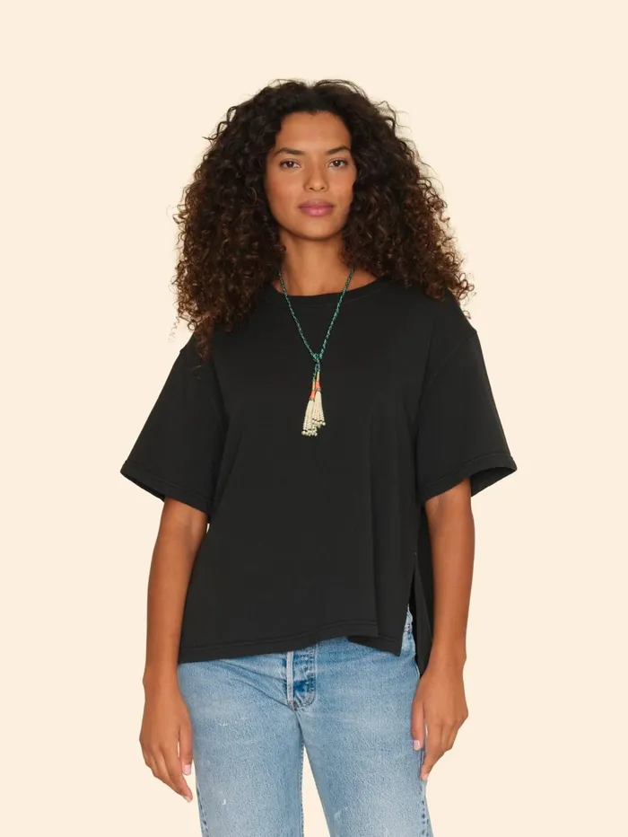 XRENA Vintage Black Andye Sweatshirt Women Sweats and Tees