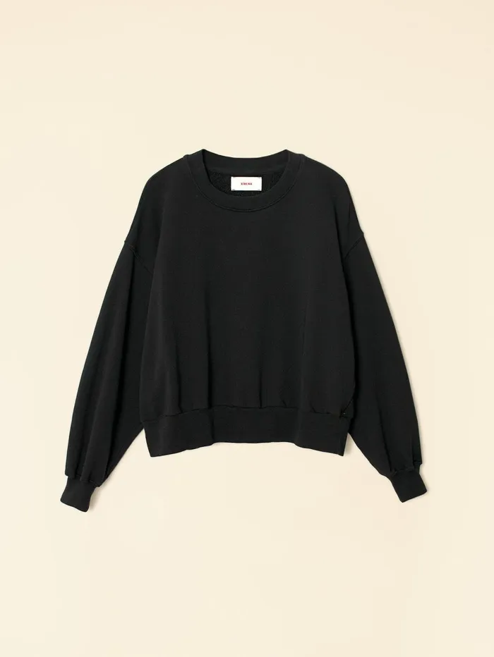 XRENA Vintage Black Huxley Sweatshirt Women Sweats and Tees XRENA Vintage Black Huxley Sweatshirt Women Sweats and Tees