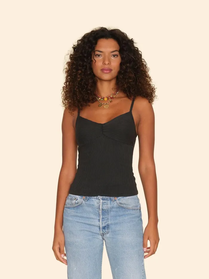 XRENA Vintage Black Romily Tank Women Sweats and Tees
