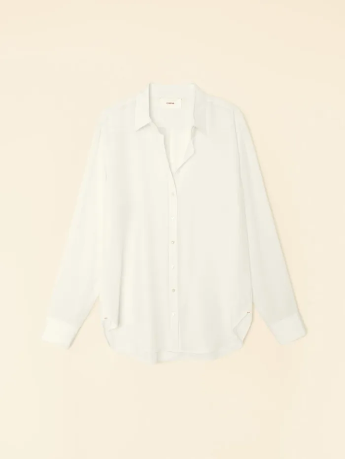 XRENA White Agate Beau Silk Shirt Women Shirts XRENA White Agate Beau Silk Shirt Women Shirts