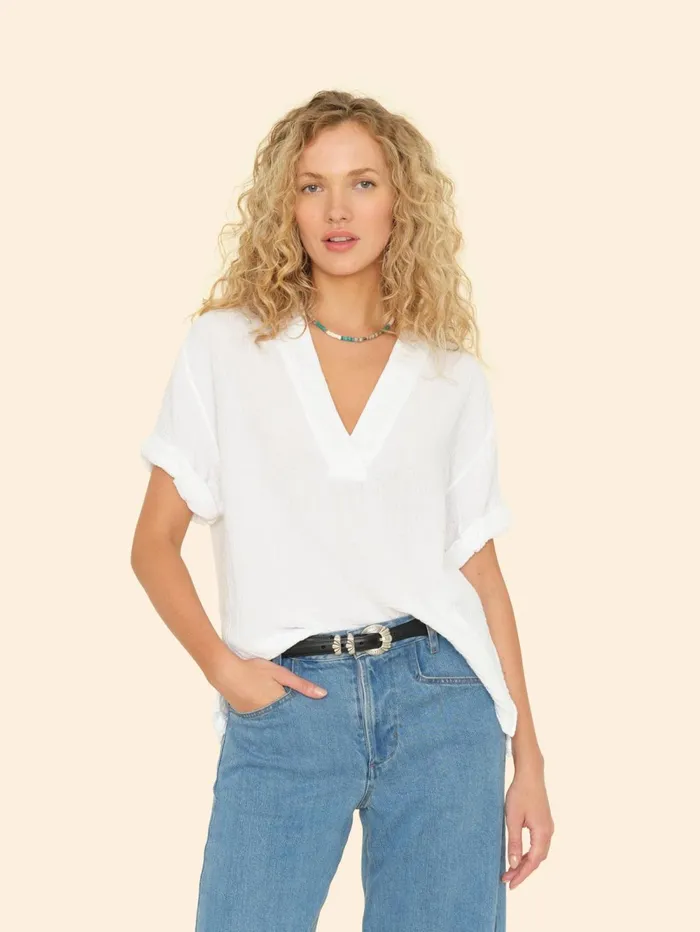 XRENA White Avery Top Women Tops XRENA White Avery Top Women Tops