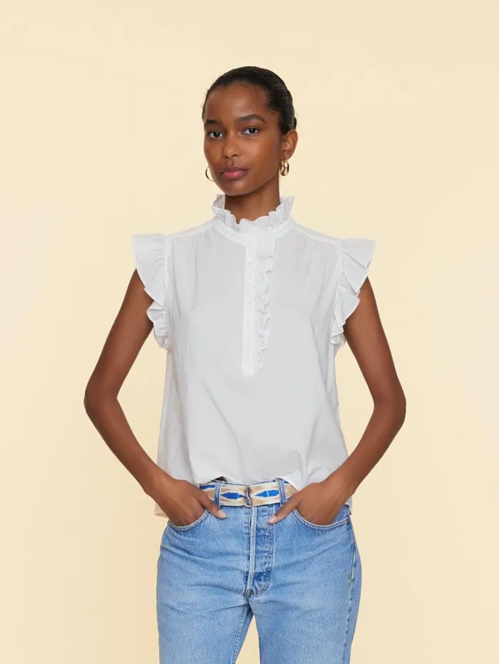 XRENA White Brenna Top Women Tops