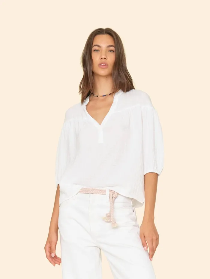 XRENA White Clem Top Women Tops