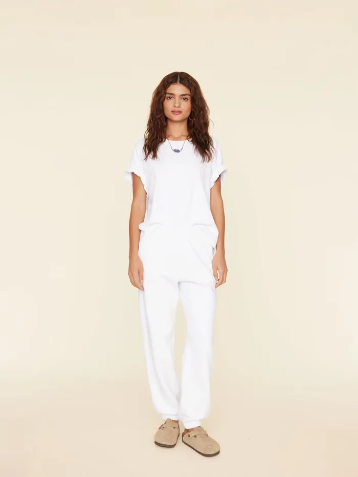 XRENA White Davis Sweatpant Women Sweats and Tees