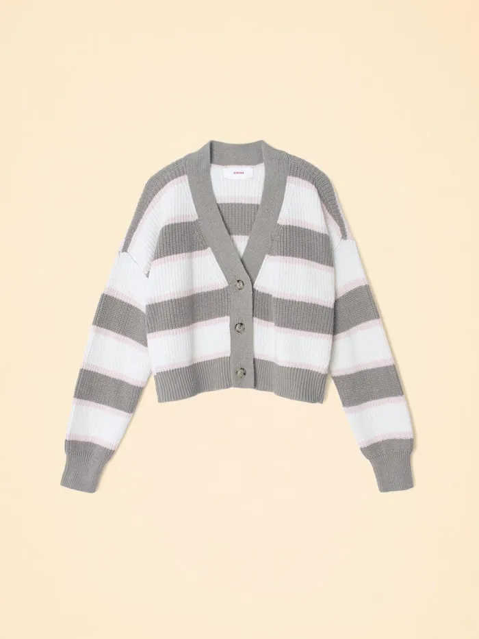 XRENA White Gray Carey Cardigan Women Sweaters and Jackets