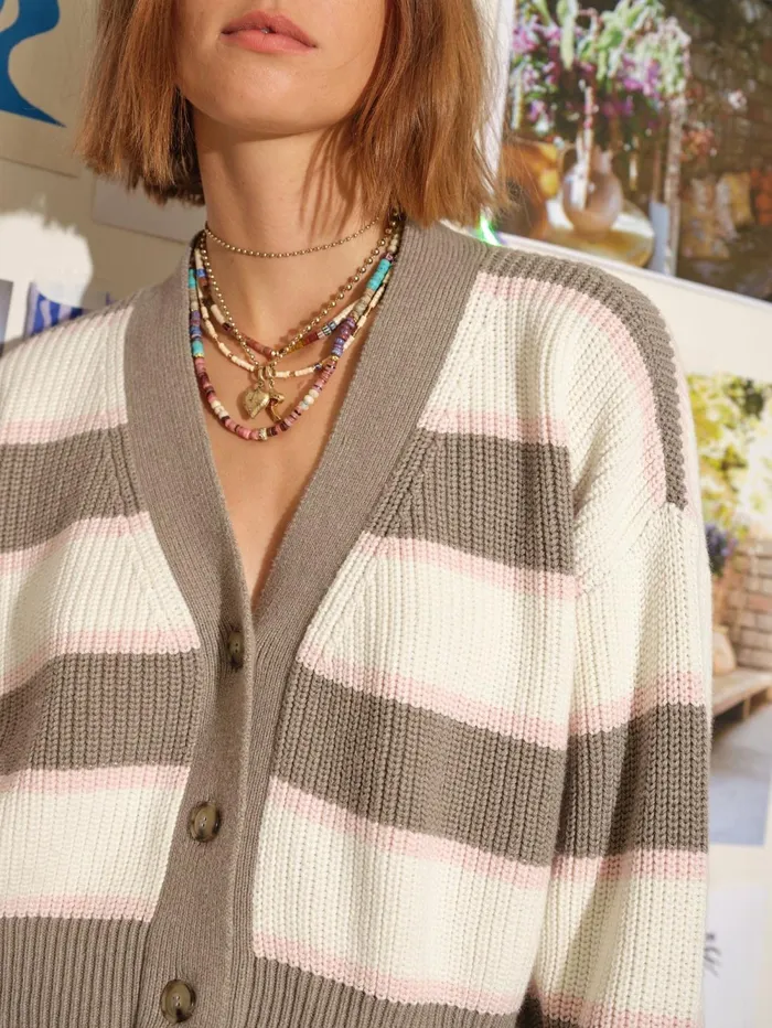 XRENA White Gray Carey Cardigan Women Sweaters and Jackets XRENA White Gray Carey Cardigan Women Sweaters and Jackets