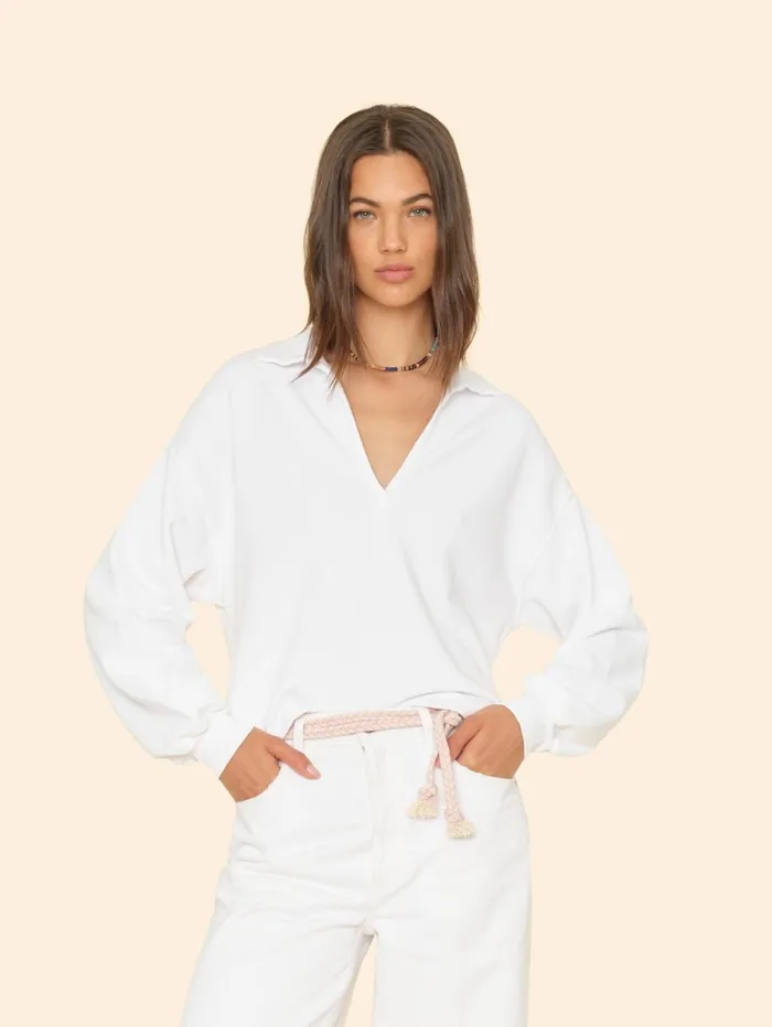 XRENA White Holt Sweatshirt Women Sweats and Tees