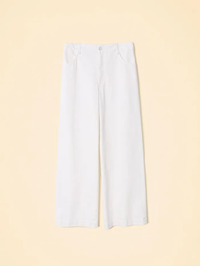 XRENA White Lucca Denim Pant Women Pants and Jumpsuits