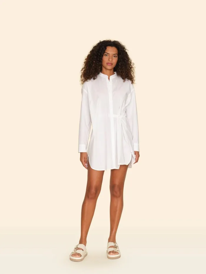 XRENA White Mills Dress Women Dresses