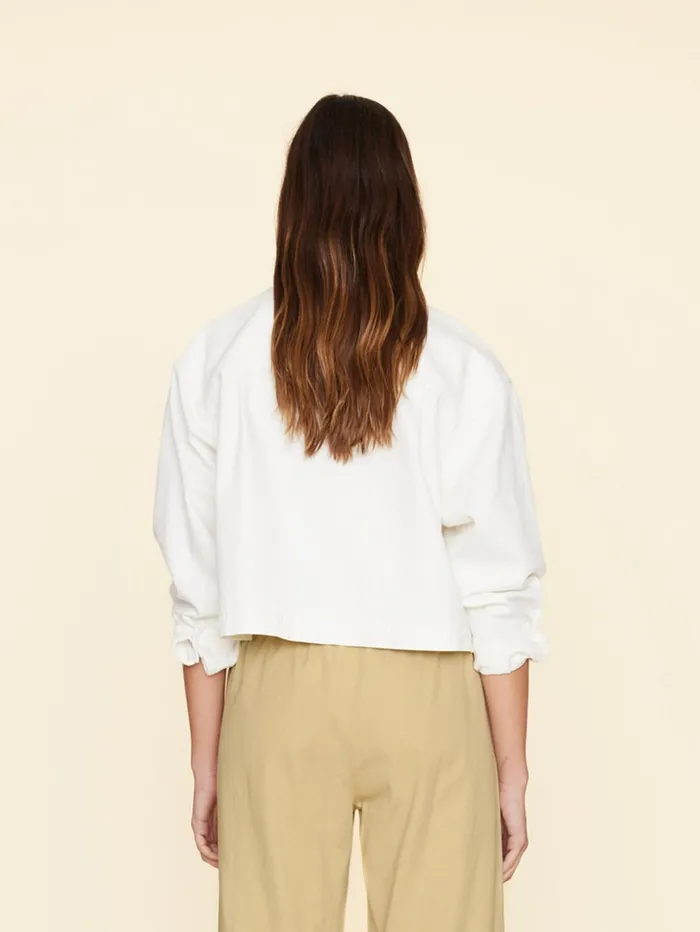 XRENA White Nicky Denim Top Women Tops XRENA White Nicky Denim Top Women Tops