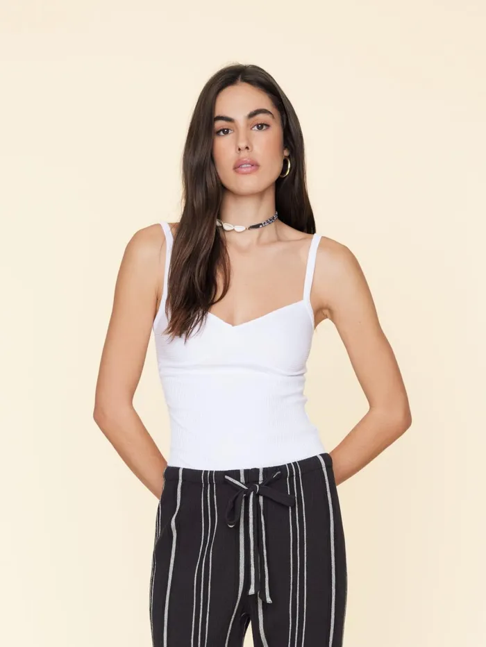 XRENA White Romily Tank Women Sweats and Tees
