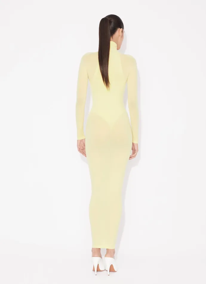 Yellow Fitted Body In Fine Knit Women Alaa Bodysuits and Leggings