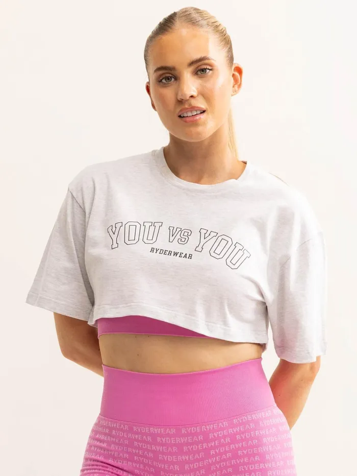 You Vs You TShirt 8211 Snow Marl Women Ryderwear TShirts