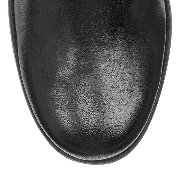Youth Black Leather Biker Boots With Gold Buckles Black Women JIMMY CHOO Boots