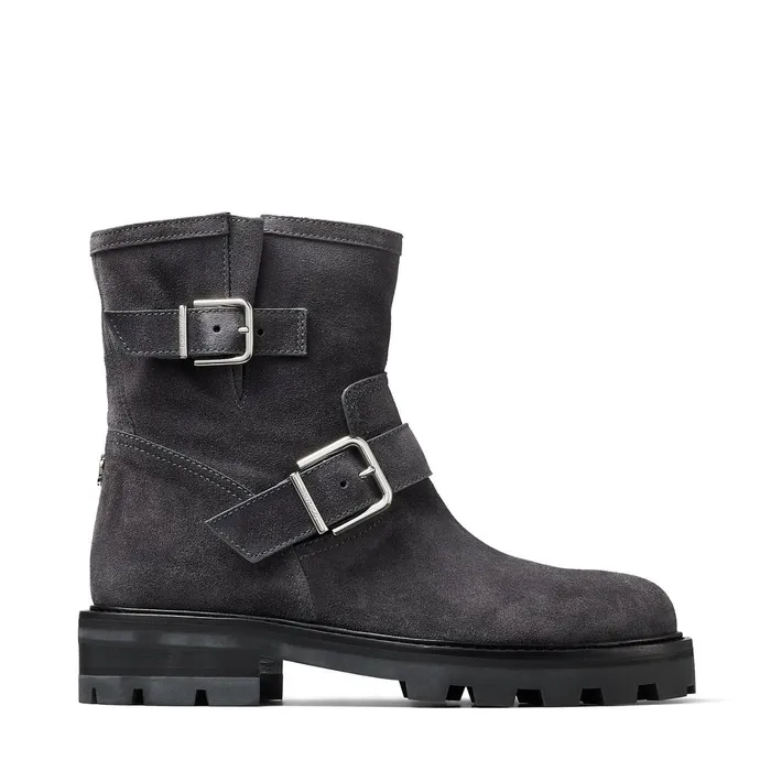 Youth Ii Dusk Suede Biker Boots With Silver Buckles Dusk Women JIMMY CHOO Boots Youth Ii Dusk Suede Biker Boots With Silver Buckles Dusk Women JIMMY CHOO Boots
