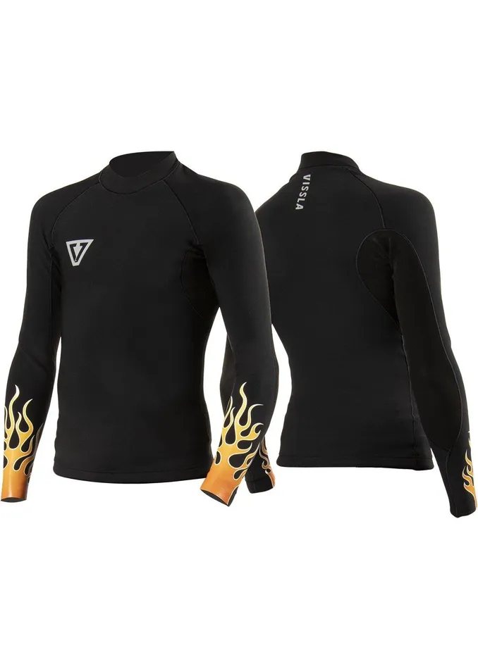 Youth Vissla High Fire Boys 1MM LS Wetsuit Jacket Black