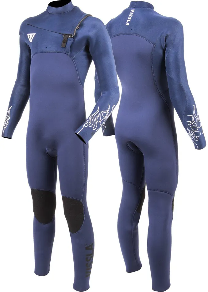 Youth Vissla High Seas Boys Fire 32 Full Chest Zip Wetsuit DEEP ROYAL