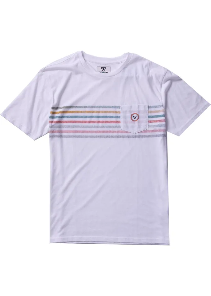 Youth Vissla Parallels Boys Ss Pkt Tee Vintage White